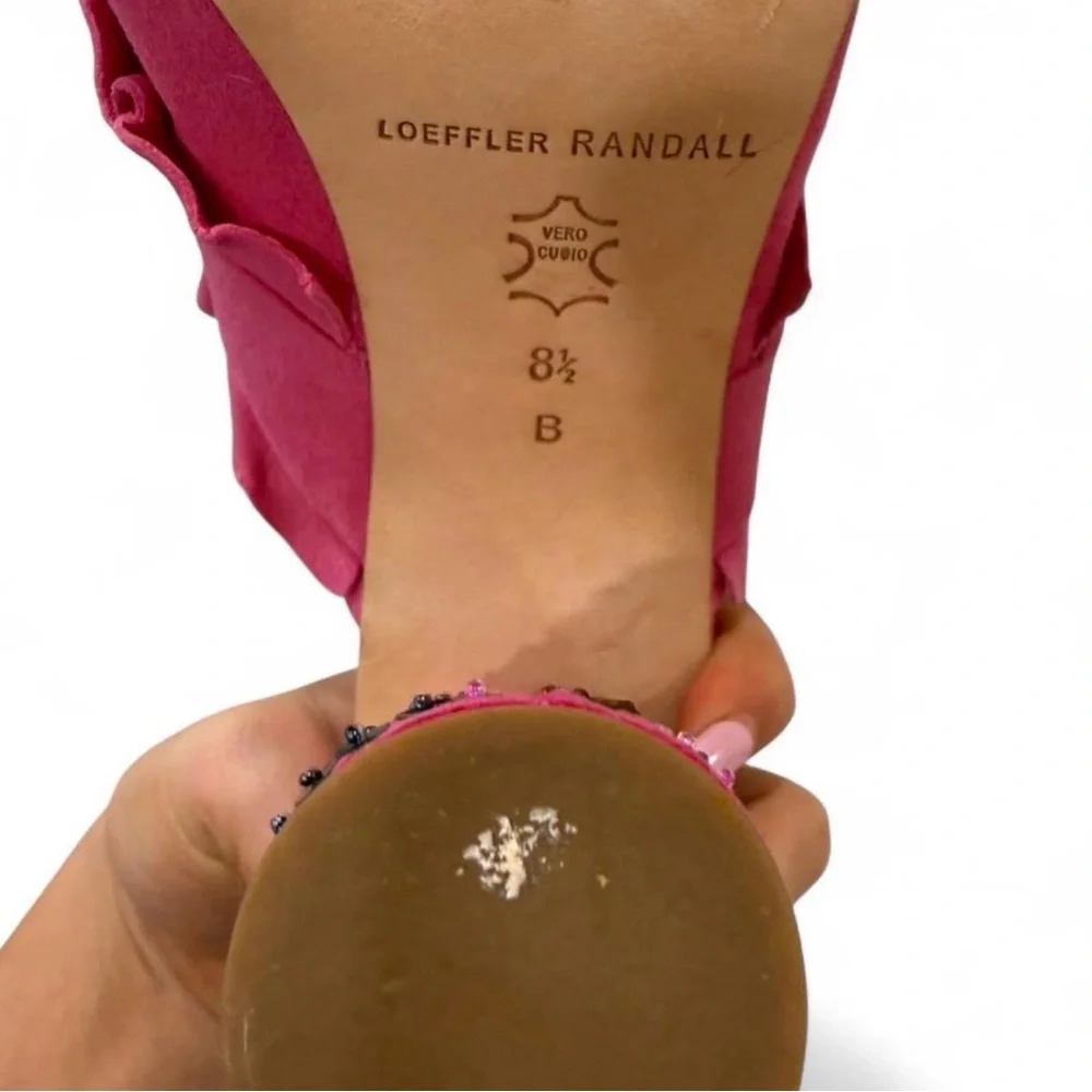 Loeffler Randall Raspberry Ruffle Beaded Block Heel Mules - Picture 4 of 4